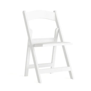 Rentalex of Pasco White Folding Chair with Cushion