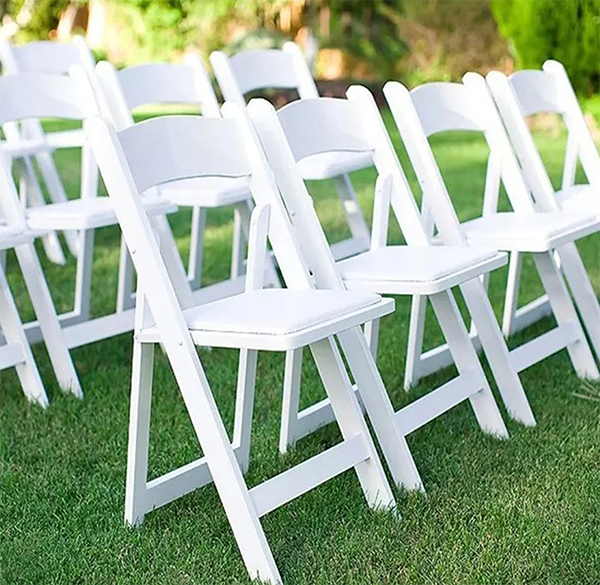 Folding Chair - White Padded Black Folding Chairs