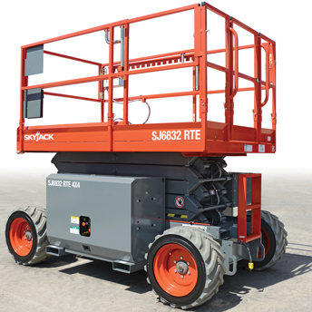 Skyjack’s SJ6832 RTE Rough Terrain Scissor Lift Rough Terrain Scissor Lift Model SJ6832 RTE