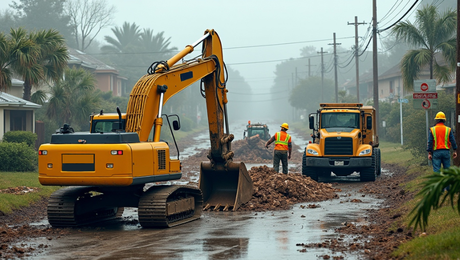 Construction Equipment For Hurricane Clean-Up