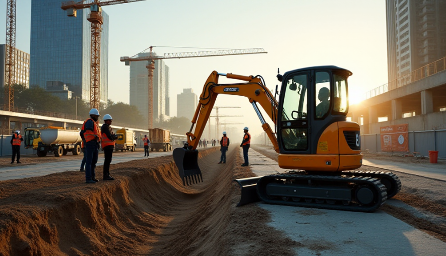 Mini Excavators in Construction Projects